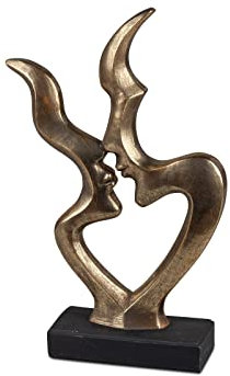 formano Moderne Dekofigur Faces 35 cm Gold Skulptur Paar Liebe Gesichter