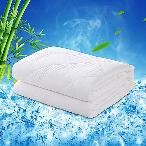 LAVANCE 100% Viscose Made from Bamboo Comforter King Size Lightweight Silky Down Alternative Duvet Insert Soft Cooling Summer Comforter - White, 90x106 Inches