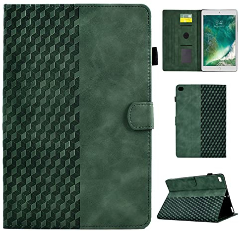 Coque pour iPad 6ème/5ème Génération 9.7 2018/2017 Housse iPad Air 1/Air 2 Housse de Protection en Cuir PU Étui Case Tablette Étui pour iPad Air 2/Air 1/iPad 9,7 2018/2017 (5e/6e génération), Vert