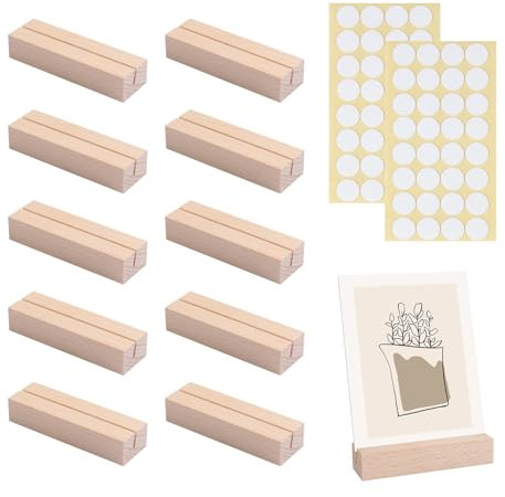 AiQInu 10pz Supporto Posto Legno, Segnaposto Tavolo Matrimonio, Segnaposto in Legno, Porta Foto Supporto Menù