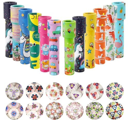 HENGBIRD 12 Stück Kaleidoskop, Klassisches Kaleidoskope, Vintage Retro-Kaleidoscope Lernspielzeug für Jungen und Mädchen, Neujahr, Weihnachten (Zufällige Farben)