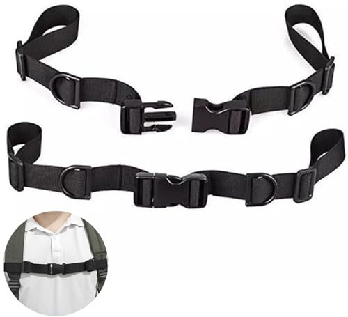 lohill 2 Stück Verstellbarer Brustgurt für Rucksack Schultasche, Verstellbarer Rucksack Heavy Duty Schultergurte Nylon Brustgurt mit Schnalle für Schulranzen Joggen und Wandern, Schwarz