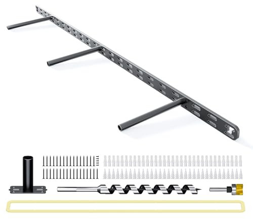1pc Floating Shelf Bracket Heavy Duty,Decorative Floating Shelf Hardware Hidden Black Metal Fireplace Mantel Brackets (34X6X1.0 with Tools)