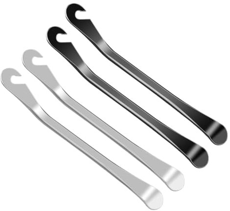 Ruayia Reifenheber Fahrrad 4 Stück Metall stabil Montagehebel Stahl Fahrrad Reifenwechsel Stark Robust Werkzeug Montagewerkzeug - 2 Schwarz+ 2 Sliver