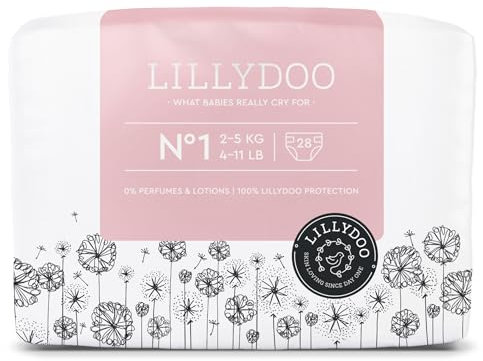 LILLYDOO hautfreundliche Windeln Größe 1 (2-5 kg), 28 Stück