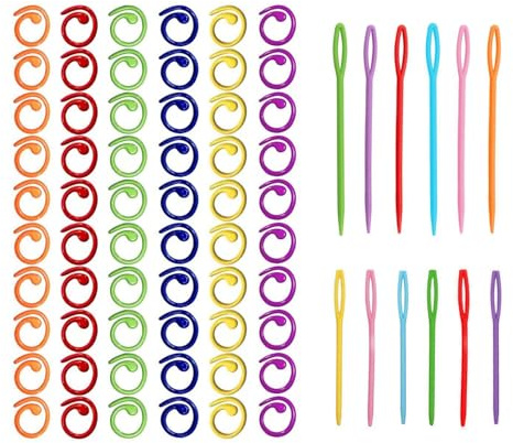 60 Pièces De Boucles De Marqueur De Tricot, 10 Pièces D'Aiguilles À Tricoter, Des Marqueurs De Crochet À Coudre, Des Marqueurs De Point En Métal, Des Boucles De Marqueur De Tricot
