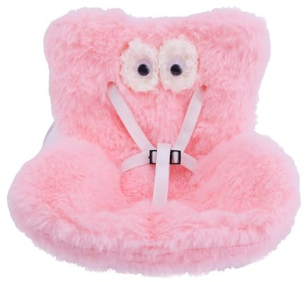 BOXOB Siège Auto pour Poupées, Adorable Siège de Sécurité avec Peluche Douce Rose Canapé Décoratif pour Grille d'Aération Décoration Poupées en Peluche Accessoires (Style Grands Yeux)
