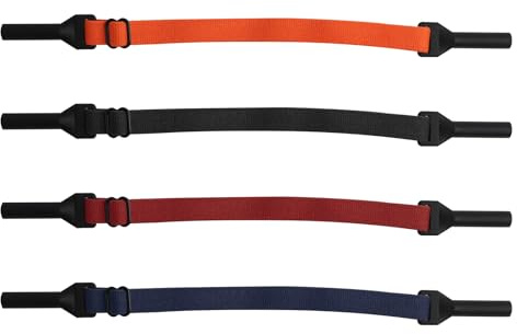 Riybyds 4 Pezzi Cinturini Regolabili per Occhiali, Adatti per Adulti e Bambini,per Sport e Quotidianità, Compatibili con Occhiali da Sole e da Vista, Cinturini Antiscivolo in Silicone e Poliestere