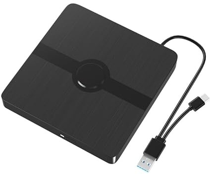 Alide Unità ottica portatile DVD esterna USB 3.0 Type-C, lettore CD/DVD, masterizzatore per laptop Windows