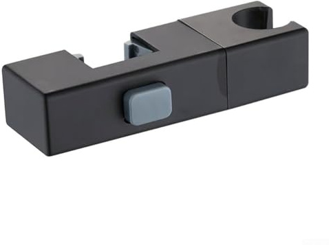 Soporte rectangular para cabezal de ducha con soporte giratorio ajustable, soporte de plástico ABS para tubo cuadrado de 30 x 18 mm, fácil instalación para actualización de baño (negro)