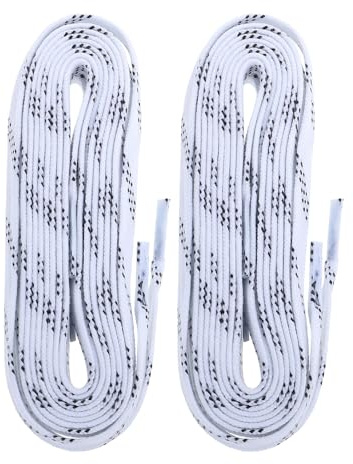 TEHAUX Ice Hockey Skate Laces 96 , Durable Anti-freeze Shoelaces for Sports Skiing Ice Hockey Figure Roller Skates Adults Youth, White (1 Pair)