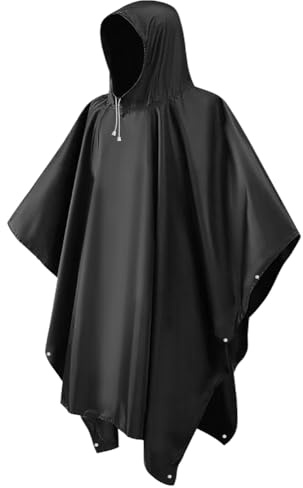 DDhayyp Rain Poncho Waterproof Adult - Festival Poncho, Waterproof Lightweight Raincoat with Hood - Emergency Rain coat for Hiking, Cycling, Camping, Concert