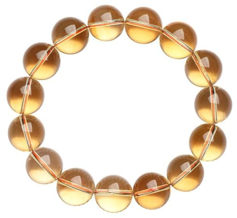 Armband med naturliga citrinkristaller, lycka till-pärlarmband | Kristaller Stretch Armband, Handgjorda polerade ädelstenspärlor Armband, Reiki Spiritual Smycken Gåvor