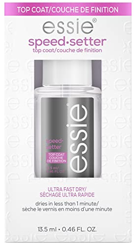 essie Nail Care, 8-Free Vegan, Speed Setter Top Coat, quick-dry nail polish, 0.46 fl oz