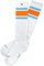 Spirit of 76 Herren & Damen Sport Retro Skater Socken Hoch Baumwolle Tubesocks 39 40 41 42 Weiß - Blau - Orange Hi (M)