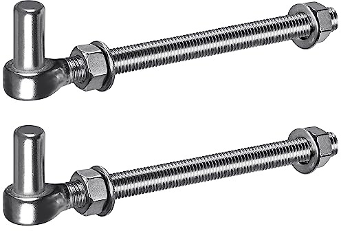 Insaga Tor Scharnier M16, 2er Schwerlast Feld Torscharnier 16mm Haken zu Bolzen Pin Aufhänger Edelstahl Metall Garten Torangel für Bauernhof Tor/Gartentor/Zauntor/Holzzaun/Einfahrt, 440lbs, 25.4cm