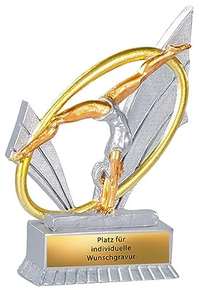 eberin Trophée XS Turnerin 12 cm – Trophée de gymnastique rythmique – Récompense de groupe de gymnastique – Coupe de gymnastique avec texte au choix