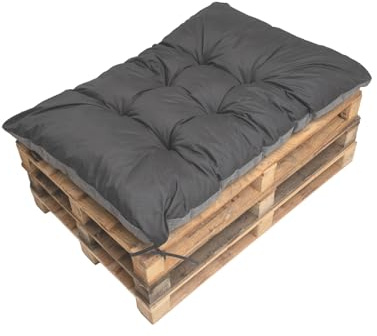 Cojines para palés, Cojines para sillas, Cojines para bancos, cojín de piso grande, almohada de suelo para niños (120_x_60_cm, Antracita)