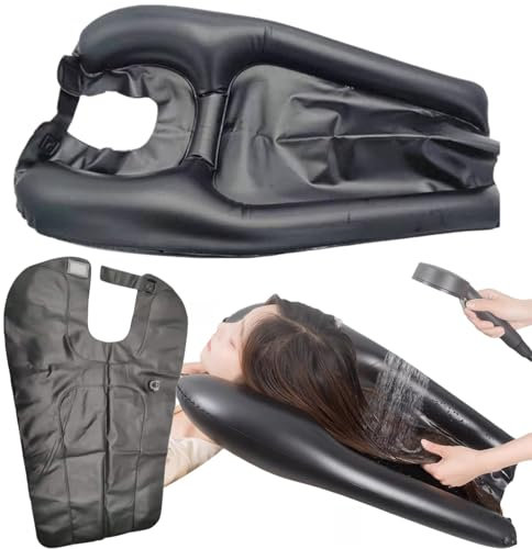 Lavatesta Portatile per Parrucchieri,Lavatesta Portatile per Disabili per Parrucchieri,Poggiatesta per Lavare Capelli Lavandino Casa,Lavandino Mobile,Lavatesta Gonfiabile per Lavaggio Capelli