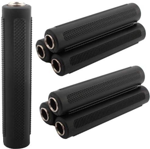 RUNCCI-YUN 6 pezzi Accoppiatore audio femmina-femmina TS/TRS da 6,35 mm, adattatore jack mono/stereo da 1/4, 6,35 mm audio per cambiare genere per amplificatore altoparlante, suono chitarra