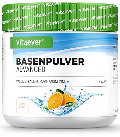 vit4ever Polvere Alcalina 360 g (72 Porzioni) - Alto Dosaggio con Magnesio, Potassio, Calcio e Zinco in Forma di Citrato - Vegano, Gusto Arancia, Ben Solubile, Senza Zucchero e Additivi Inutili
