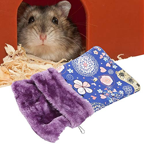Pssopp Saco de Dormir para Hámsteres, Hamaca de Franela Gruesa con 2 Ganchos para Mascotas Pequeñas como Ratas y Chinchillas, Nido Cálido para un Sueño (Grande 30x2 4cm/11,81x9,44 Pulgadas)