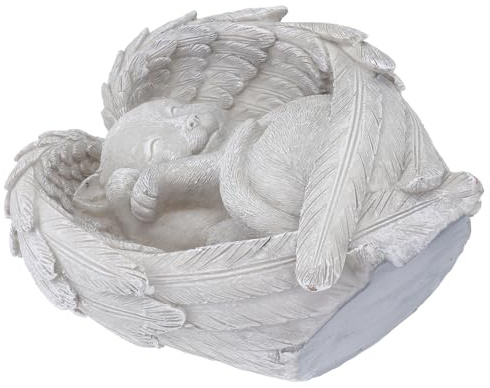 EPIGEIST Pierre Tombale pour Chat en Résine, Sculpture d'ange Chat Commémoratif, Stèle Funéraire Décorative pour Jardin, Monument Animalier Extérieur, 1 Pièce, Souvenir Solide pour Animaux
