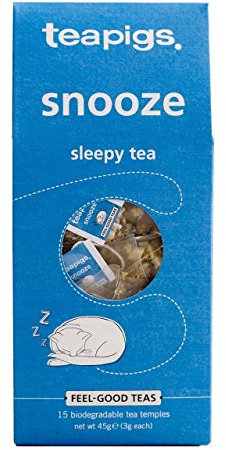 teapigs Snooze Sleepy Tea Bags - Relaxing Chamomile & Lavender Blend with notes of Lavender - Designed for Relaxation - Great Taste Award Winner - 15 Eco-Friendly Biodegradable Tea Temples (1 Pack)