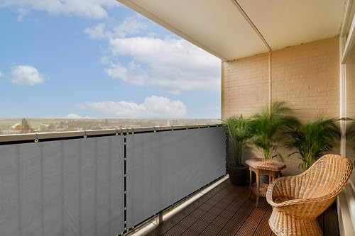 ColourTree C 3' x 10' Balcony Railing Shade Fabric Deck Fence Privacy Screen Tarp Plant Greenhouse Netting Mesh Cloth Gre- Commercial Grade 170 GSM Heavy Duty 3 Years Warranty Custom