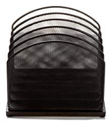 Mind Reader Vertical File Storage, Desktop Organizer, Mail Sorter, Office, Metal Mesh, 11.5 L x 12.5 W x 8.5 H, Black