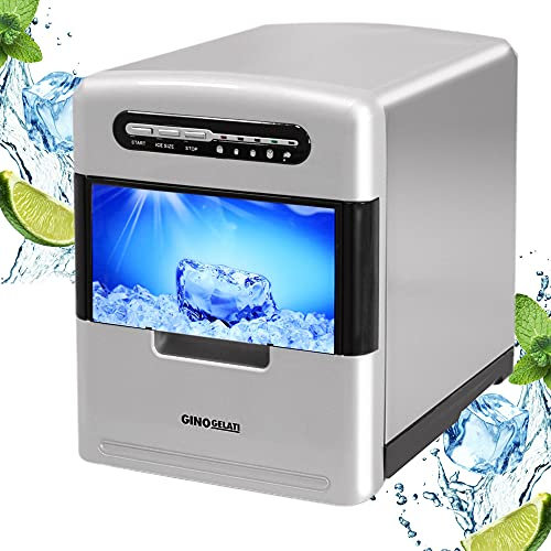 Syntrox Germany GG-185W Digitaler Edelstahl Eiswürfelbereiter max.150 Watt Eiswürfelmaschine Icemaker 3 vers. Eiswürfelgrößen