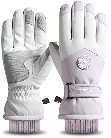 JJZS Winter Ski Snow Gloves for Men, Women, Youth | Touchscreen Waterproof Windproof Cold Weather Hand Warming Gloves for Skiing, Snowboarding, Cycling, Running, Winter Work