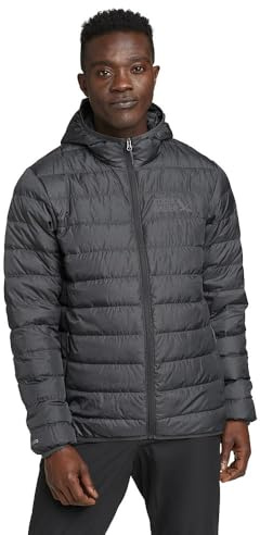 Eddie Bauer Men's CirrusLite Down Hooded Jacket, Dk Smoke Htr Recycled, Large Regular