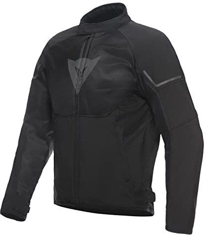 Dainese - Ignite Air Tex Jacket, Chaqueta de Moto de Verano, Tejido de Malla, Chaqueta de Moto para Hombre, Protecciones Suaves, Negro/Negro/Gris Reflex, 56