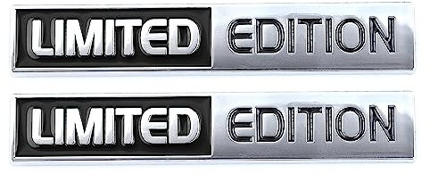 2pc Limited Edition Emblem Abzeichen Aufkleber Aufkleber Fit für Universal Car Truck（Silberfarben/Schwarz）