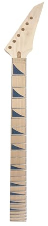 Electric Guitar Neck Replacement 24 fret 25.5 inch Maple Wood Fretboard Guitar Neck Blank Locking Nut Shark Fin Inlay Electric Guitar Neck Parts Replace (24 fret 25.5 inch)