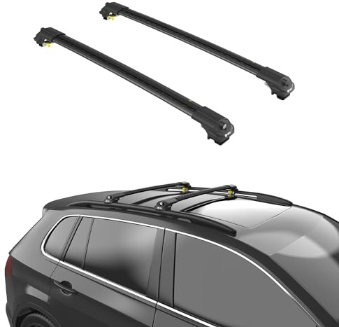 TURTLE Dachträger Kompatibel Air1 BMW X7 (G07) 2019-2024, Aluminium Dachgepäckträger, 75 kg Tragfähigkeit-Abschließbarer, Einstellbarer Fahrrad und Skiträger