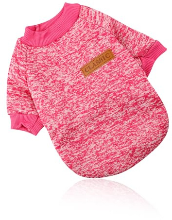 Rumyve Pet Dog Jumper, Winter Clothing, Jumper Jacket Super Soft Puppy Pink(S)