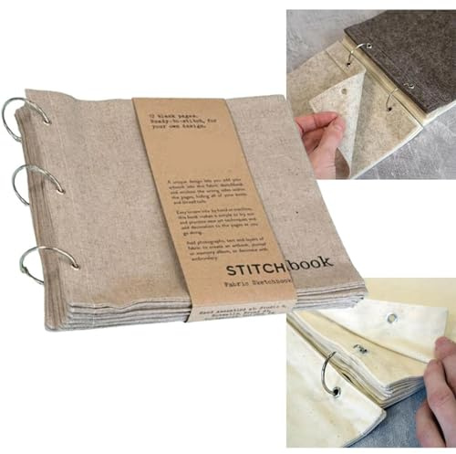 Blank Fabric Sketchbook, Journal Sketchbook, Drawing Pad Sketch Paper Art Supplie - Bookmark Sketchbook, Linen Stitchbook, Sketch Book for Drawing Journal
