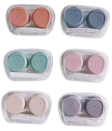 YKuzLx 6 Pack Contact Lens Case, Contact Case with Applicator Tool, Colorful