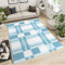 Karierter blauer karierter Teppich, rutschfest, für Schlafzimmer, Wohnzimmer und Büro, 60 x 120 cm