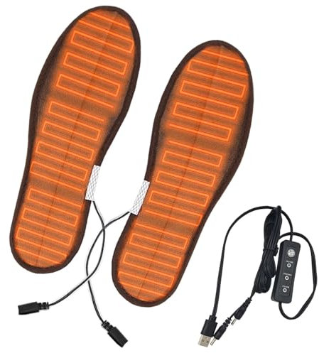 Elektrische beheizte Sohlen, USB-Schuheinlagen, beheizte Schuheinlagen für den Winter, USB-Schuhwärmer mit Temperatureinstellungen zum Angeln und Campen