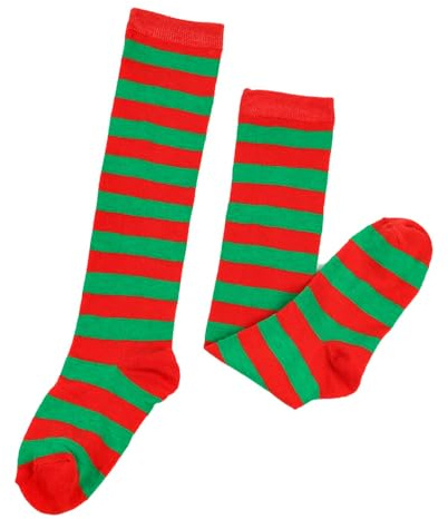 BrightGlow Calze lunghe a righe per bambini calzini alti alla coscia calze natalizie a righe calze al ginocchio calze alte ragazze calze sportive, Einheitsgröße