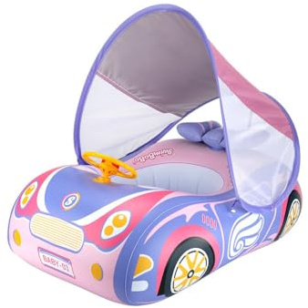 Zanthicia Anello per sedile da nuoto Anello da nuoto gonfiabile per neonati piscina portatile leggero Galleggiante circolare Giocattolo per acqua di balneazione impermeabile , Rosa