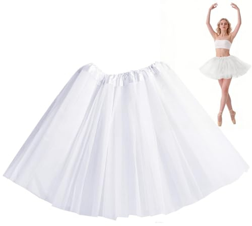 Frdelma Jupe en Tulle pour Femme 4 Couches | Jupe des années 80 Dirndl Tütü pour Femmes Courte | Jupe de Danse pour Le Ballet, Le Carnaval, Halloween, Les fêtes et Le Cosplay