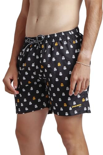 Star Wars bañador Classic Trooper de Hombre en poliéster con Cinturilla elástica, cordón, Bolsillos Laterales, Bolsillo Trasero y Forro Interior Color Marino Talla XXL
