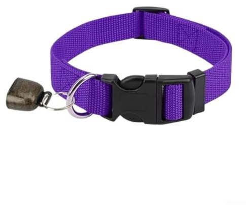 Collier de chèvre réglable avec clochette, sangle de cou en nylon pour moutons, bétail, chevaux, harnais de sécurité pour pâturage, taille S à L (violet)