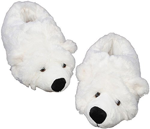 alles-meine.de GmbH Hausschuh - Pantoffel - Eisbär/Teddybär - Größe 29 30 31 32 - Plüschhausschuh - super weich Tier Tiere - für Kinder & Erwachsene - Teddy Bär - Hausschuh..