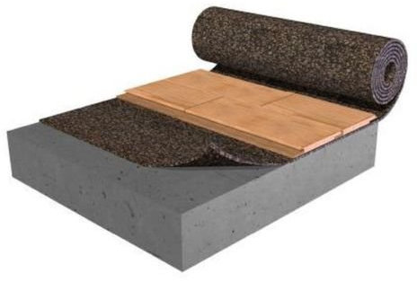 top.eco.wall RUBBER CORK ROLL UNDERLAY SHEET 1m x 10m x 3mm - 10m2, THICKNESS 3mm