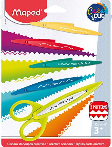 Maped 601006 Konturen Set CREA Cut, 1x Scheren-Gestell + 5X Motiv-Klingen, Kunststoff, bunt, 5, stück